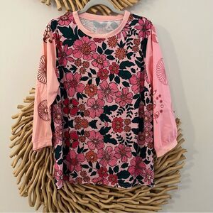 Boutique Long Sleeve Floral Top, Cotton/poly Blend, XL NWOT